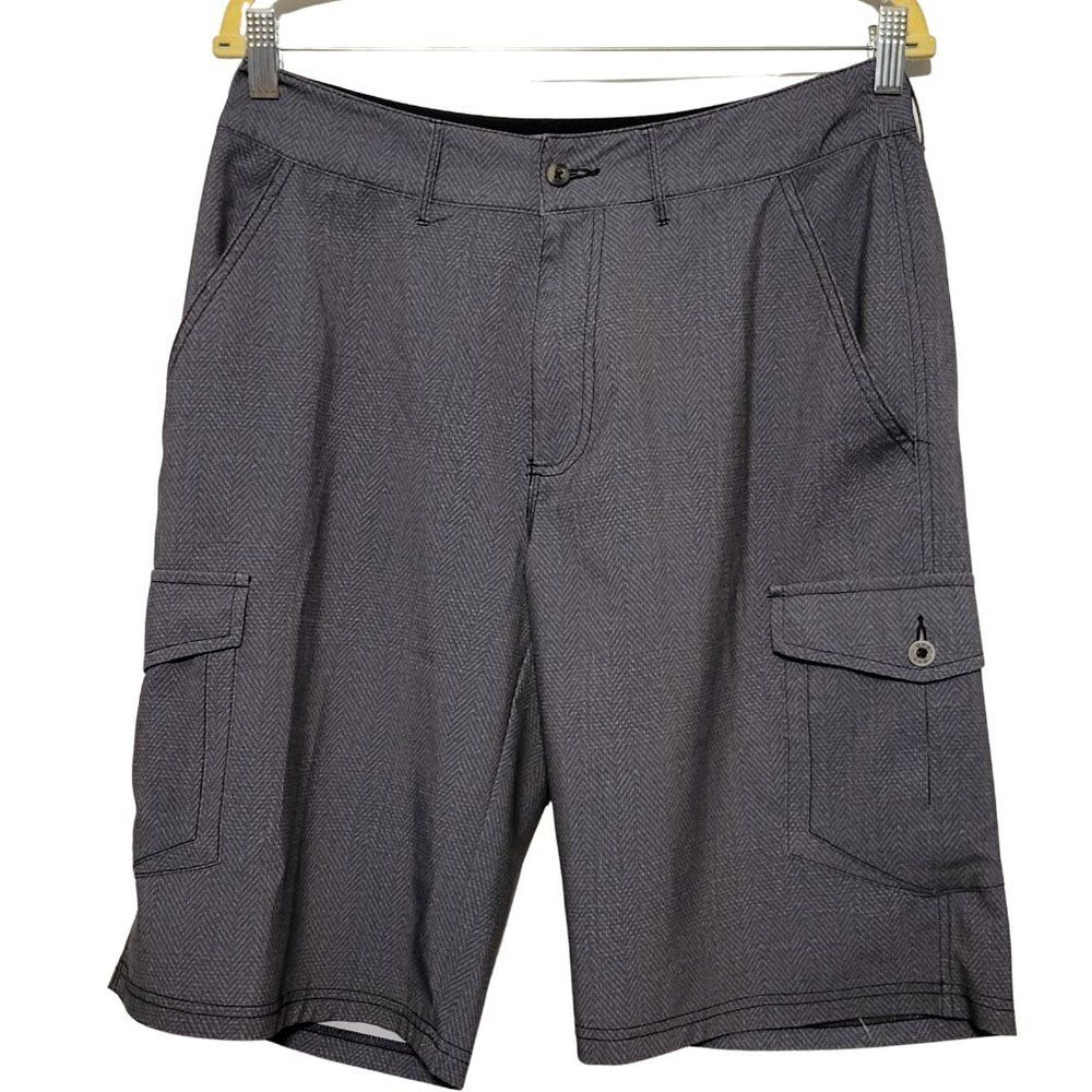 BKE Hybrid Athletic Fit Cargo Golf Board Shorts Mens 29x11 Gray Patterned